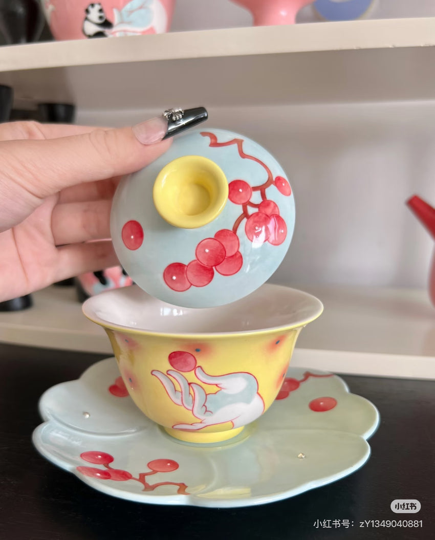 Cherry Motif Gaiwan