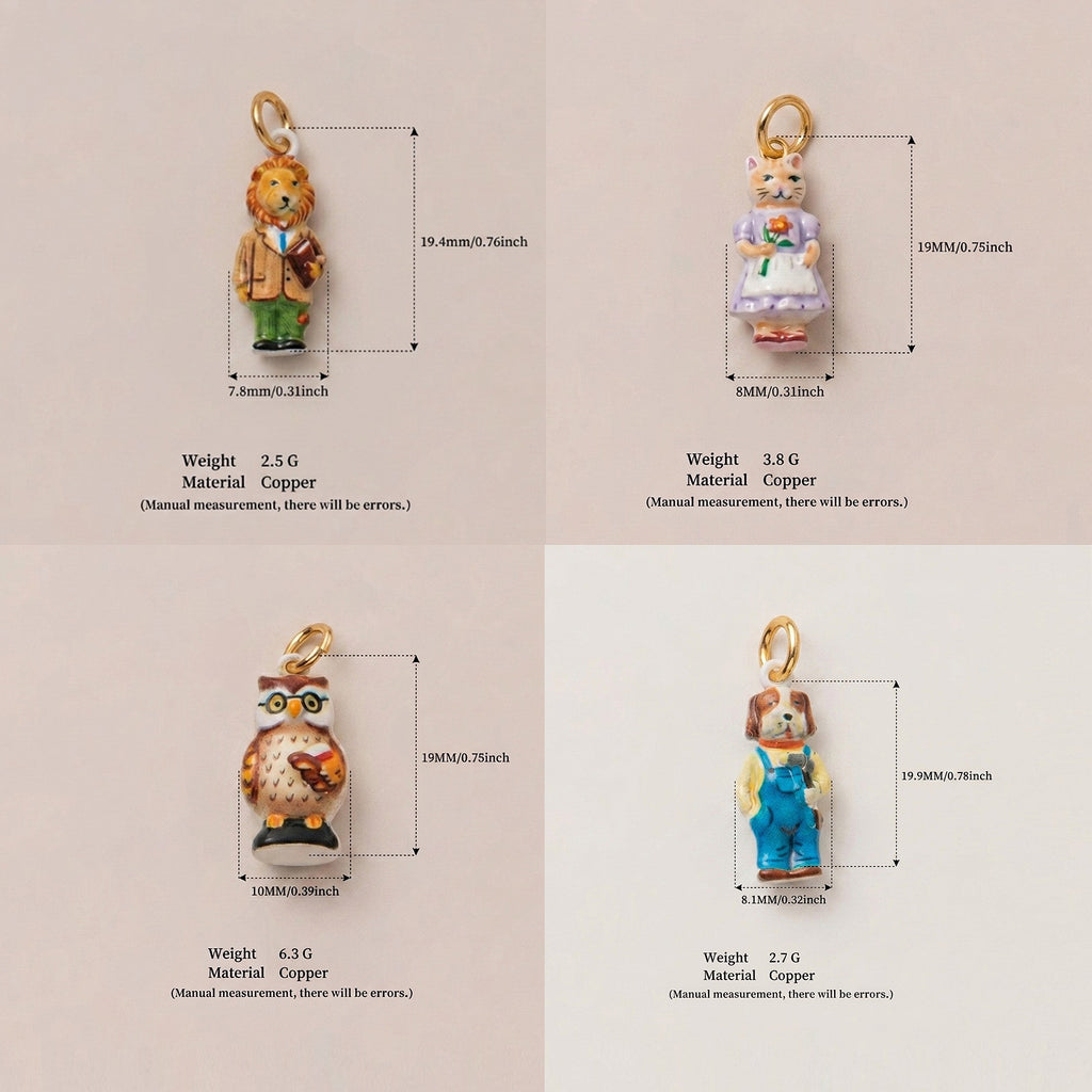 Animal Forest Necklace, Choose Your Animal Charm & Chain Style, Whimsical Copper Pendant, Mix and Match Storybook Jewelry Gift Set