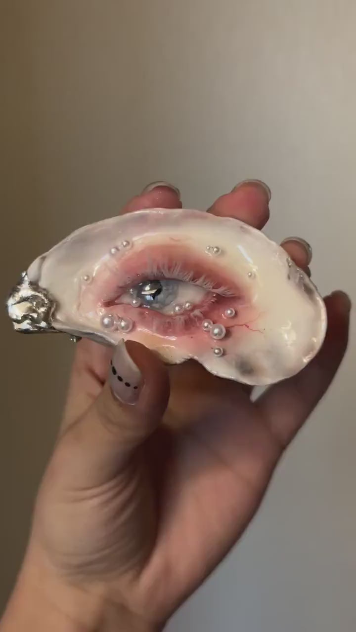 Blue Eye Oyster Shell Brooch & Choker — product video