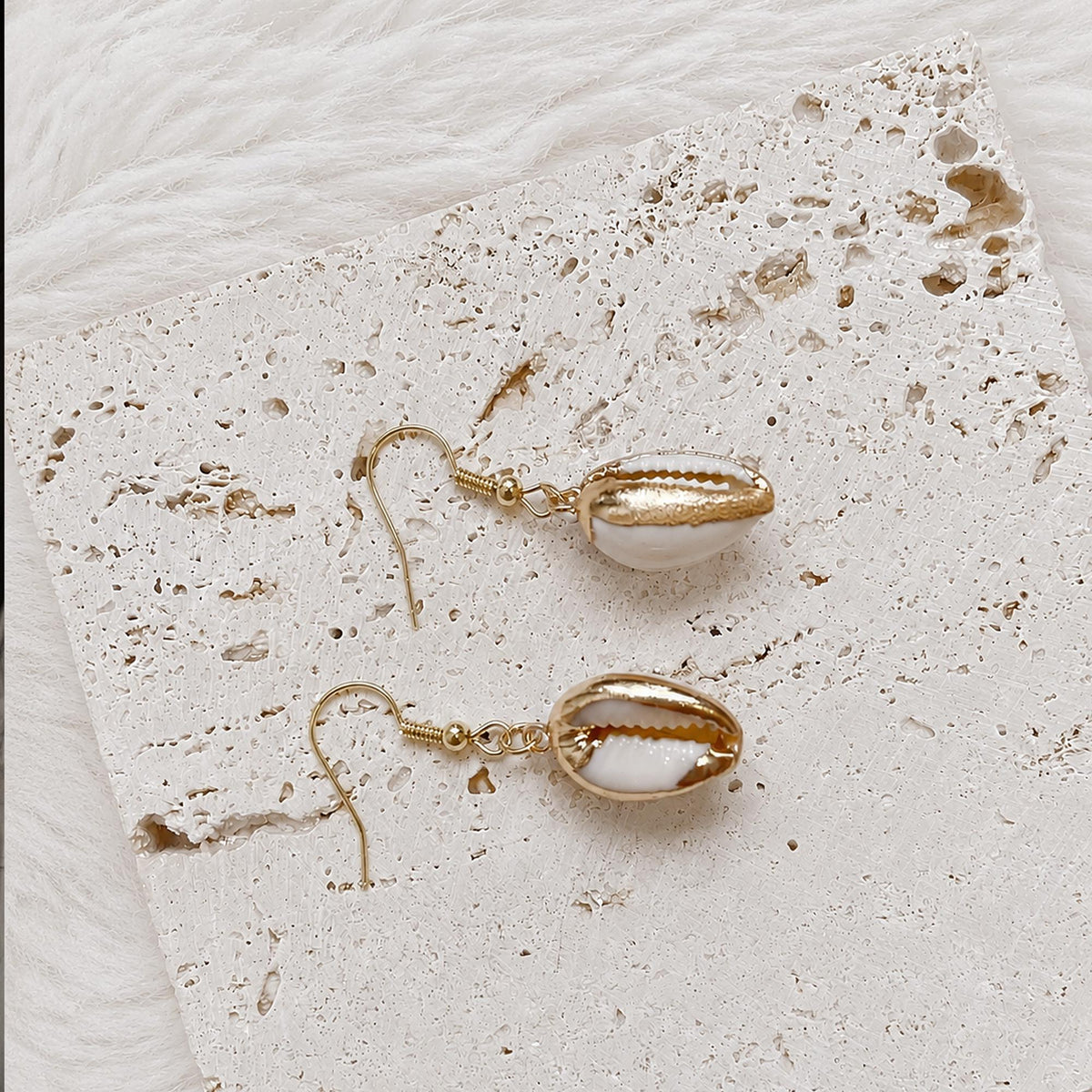 Natural Seashell Drop Earrings — view 10