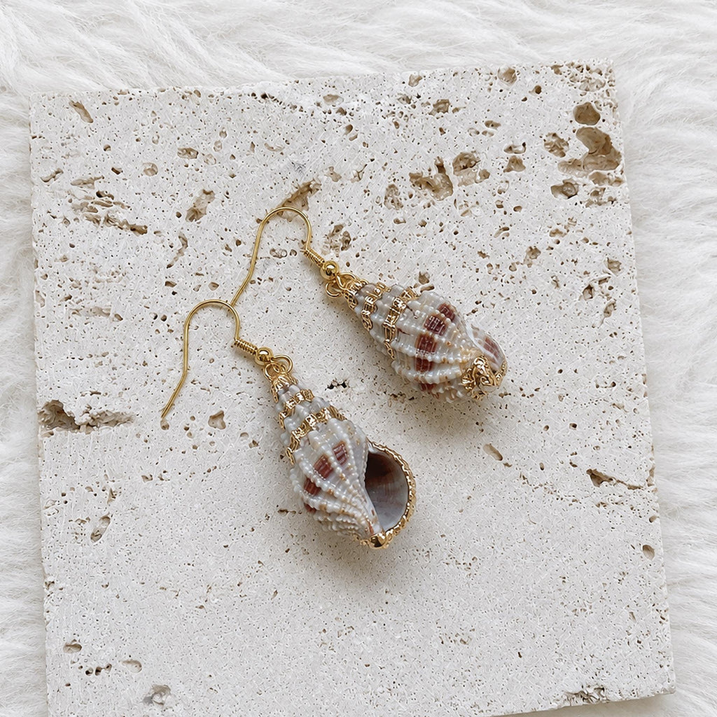 Natural Conch Shell Drop Earrings — view 6