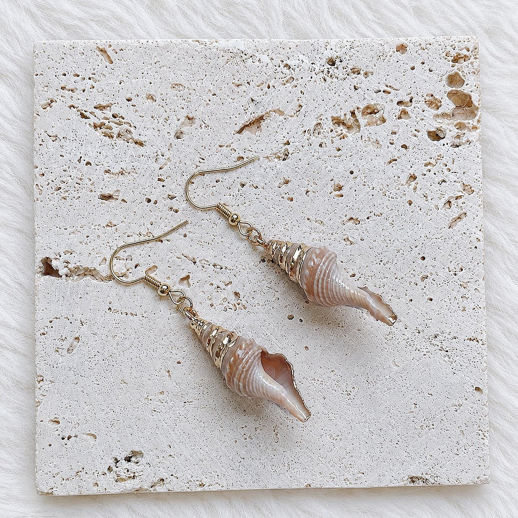 Natural Conch Shell Drop Earrings — view 8