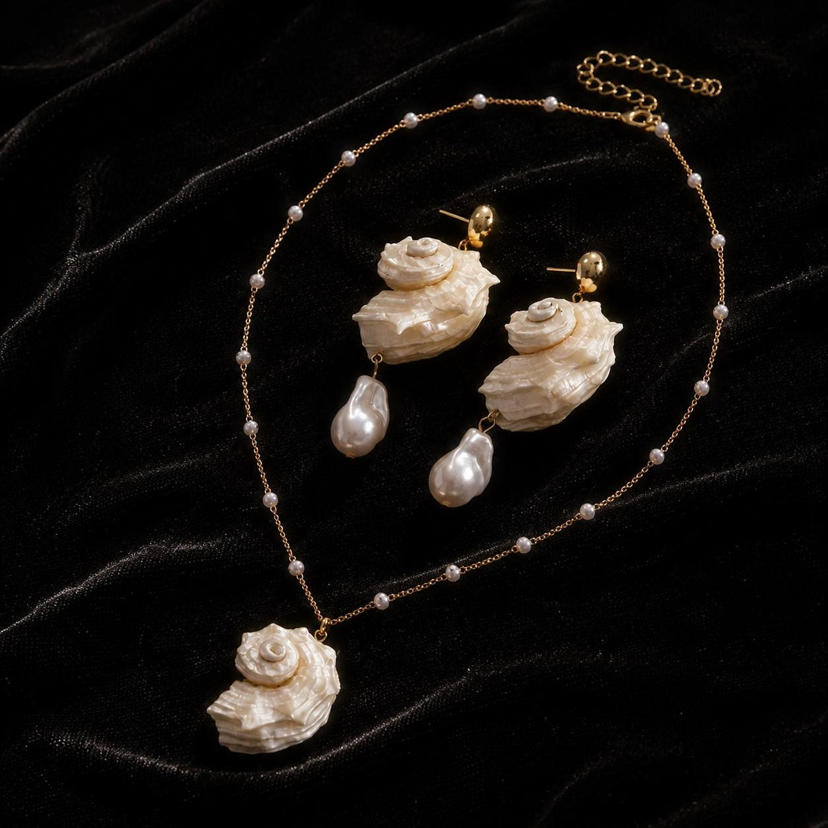Natural Iridescent Conch Shell Necklace — view 7