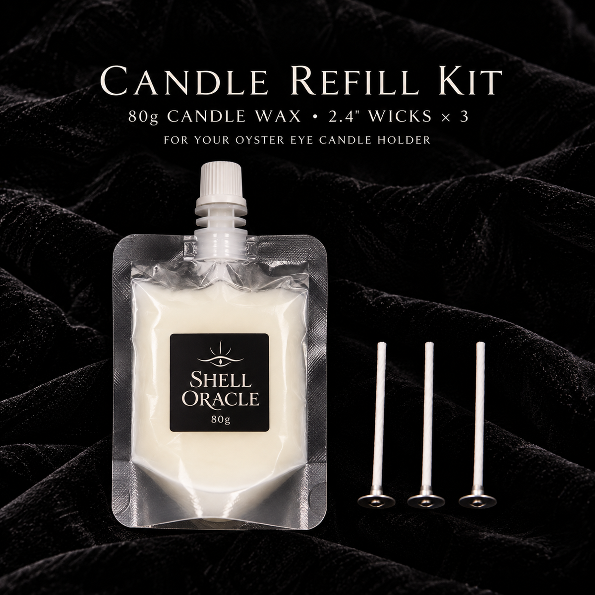 Shell Oracle refill kit — 80 g wax and three wicks; holder not included