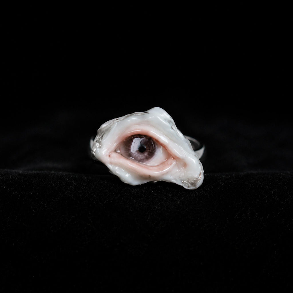Ready to Ship Brown Pupil Oyster Eye Ring — view 2